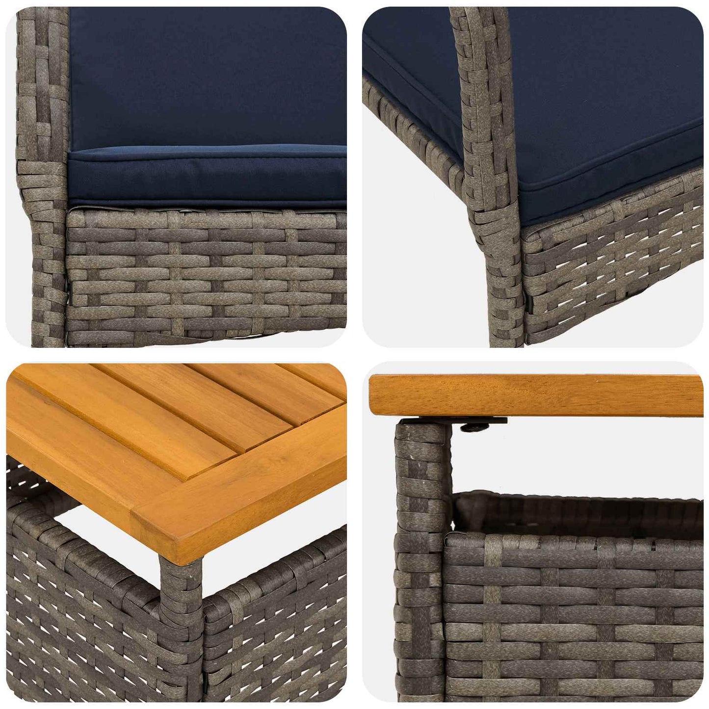 Set da giardino con cuscino acciaio | homemem39