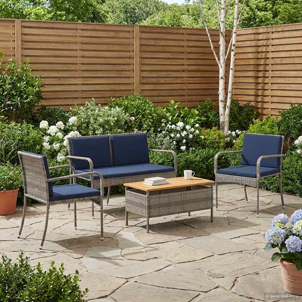 Set da giardino con cuscino acciaio | homemem39