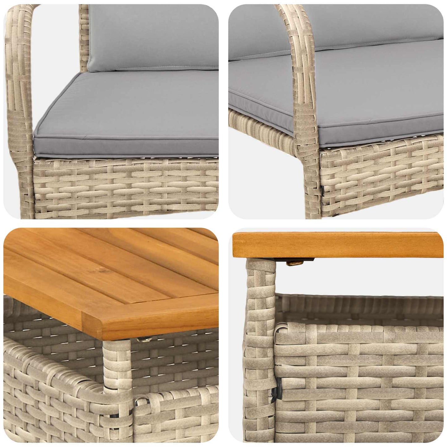 Set da giardino con cuscino acciaio | homemem39