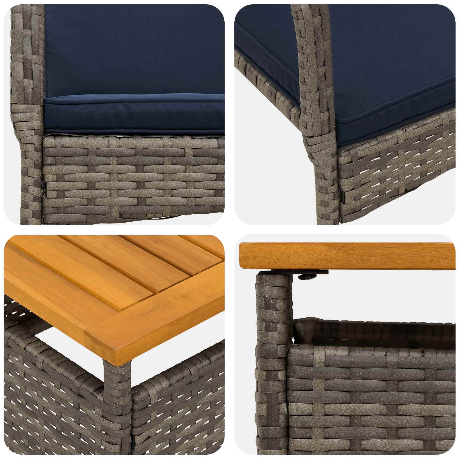 Set da giardino con cuscino acciaio | homemem39