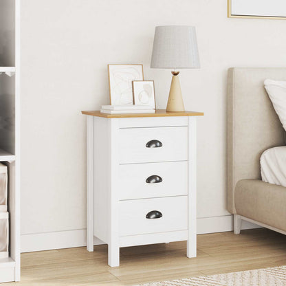Armadio da Notte HILL Bianco e marrone miele 46 x 35 x 65 cm | homemem39