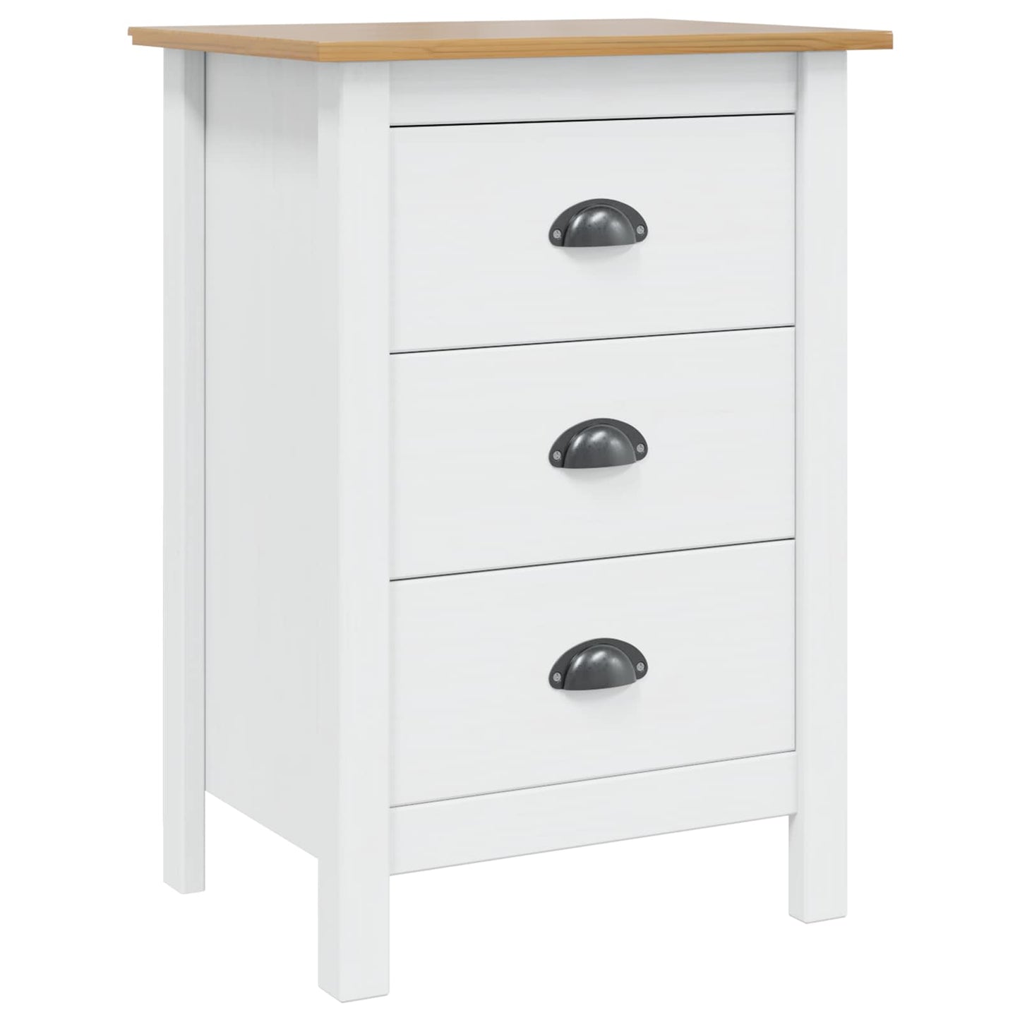 Armadio da Notte HILL Bianco e marrone miele 46 x 35 x 65 cm | homemem39