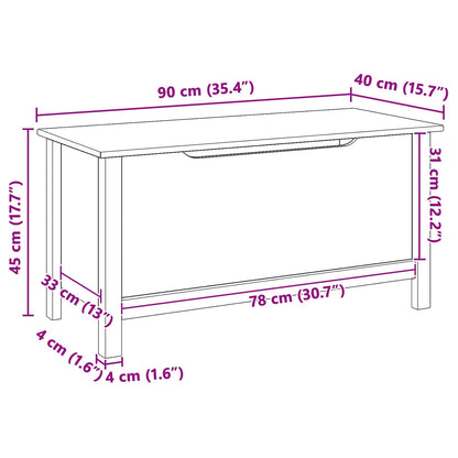 Scatola di Stoccaggio HILL Marrone miele 90 x 40 x 45 cm | homemem39