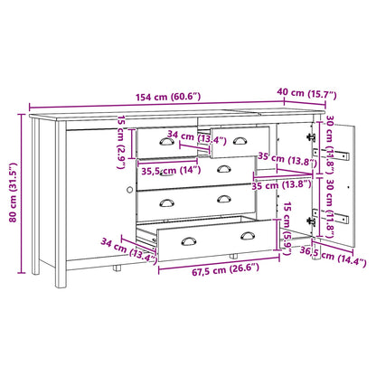 Credenza con cassetto HILL Marrone miele 154 x 40 x 80 cm | homemem39