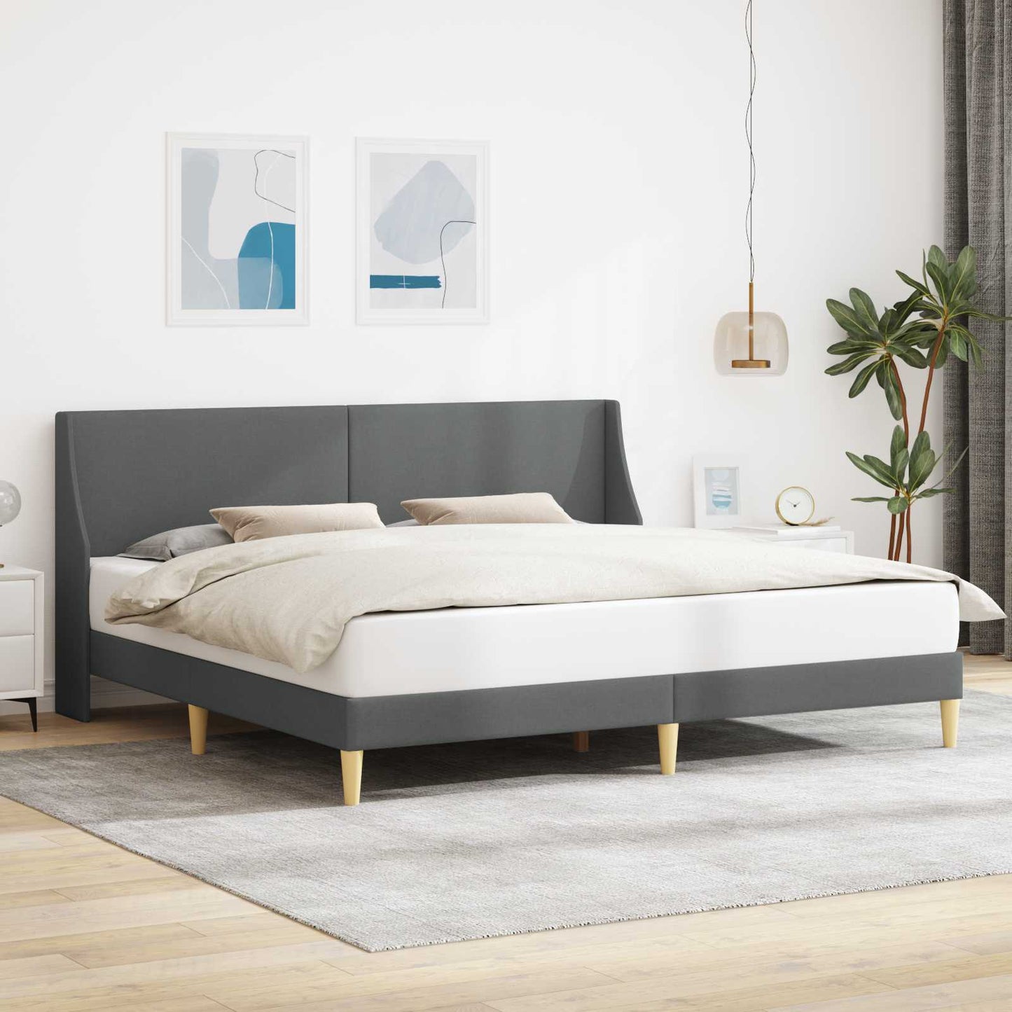 Struttura del letto Grigio scuro 180 x 200 cm Velluto | homemem39