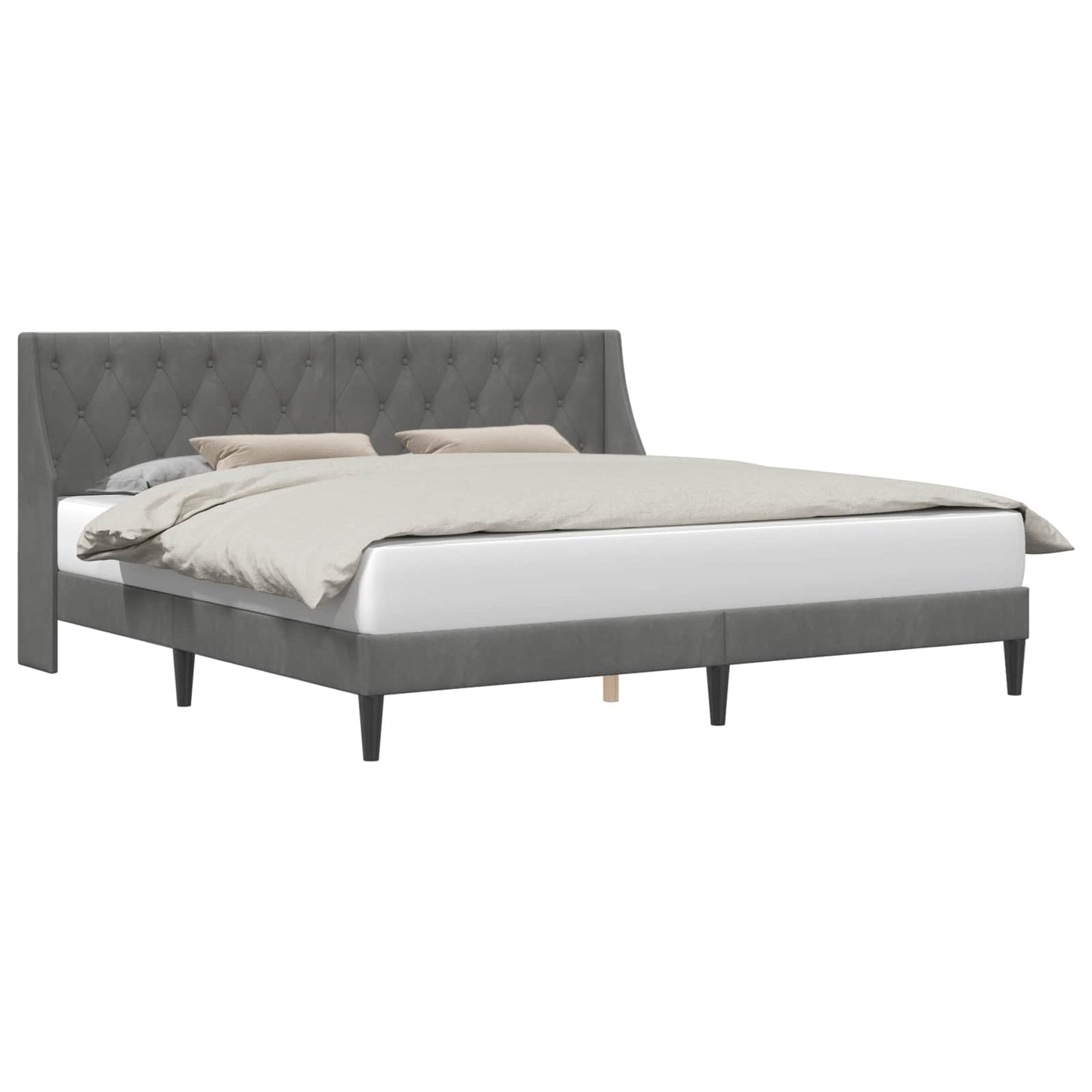 Struttura del letto Grigio scuro 180 x 200 cm Velluto | homemem39