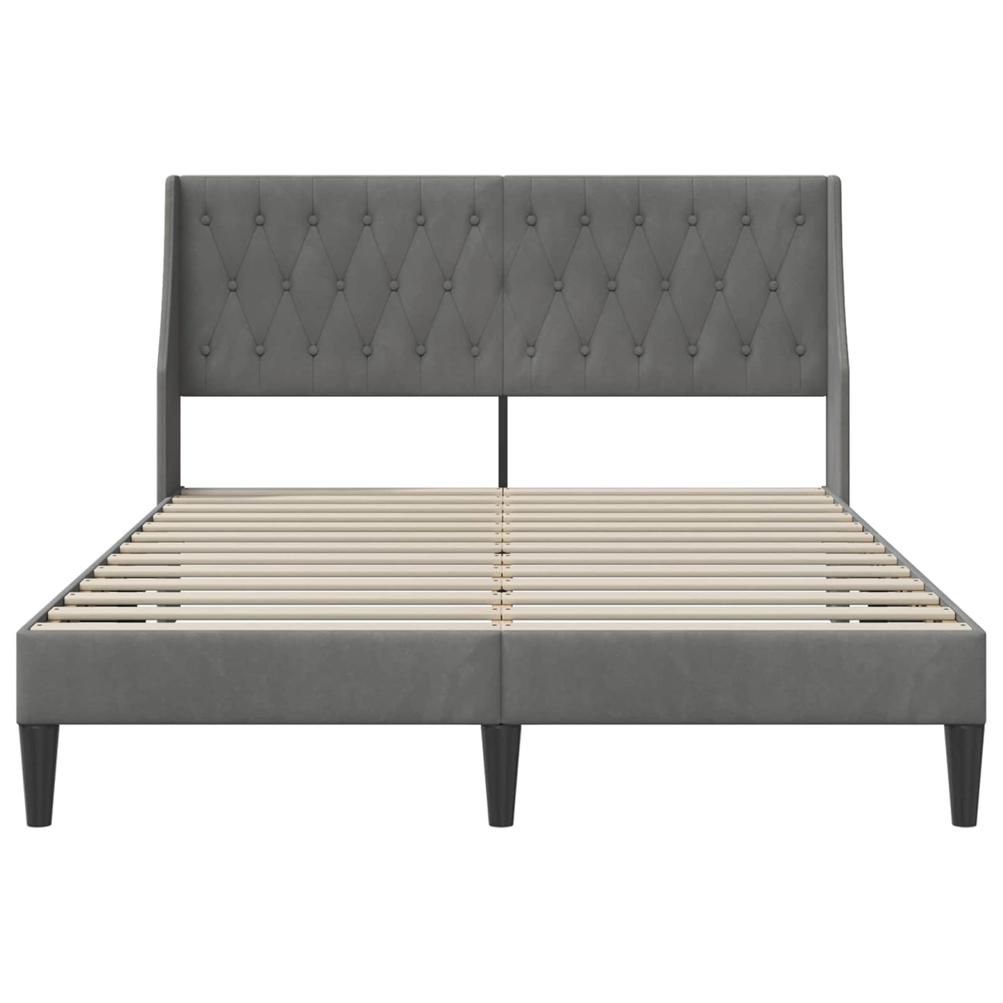 Struttura del letto con testiera Grigio scuro Velluto | homemem39
