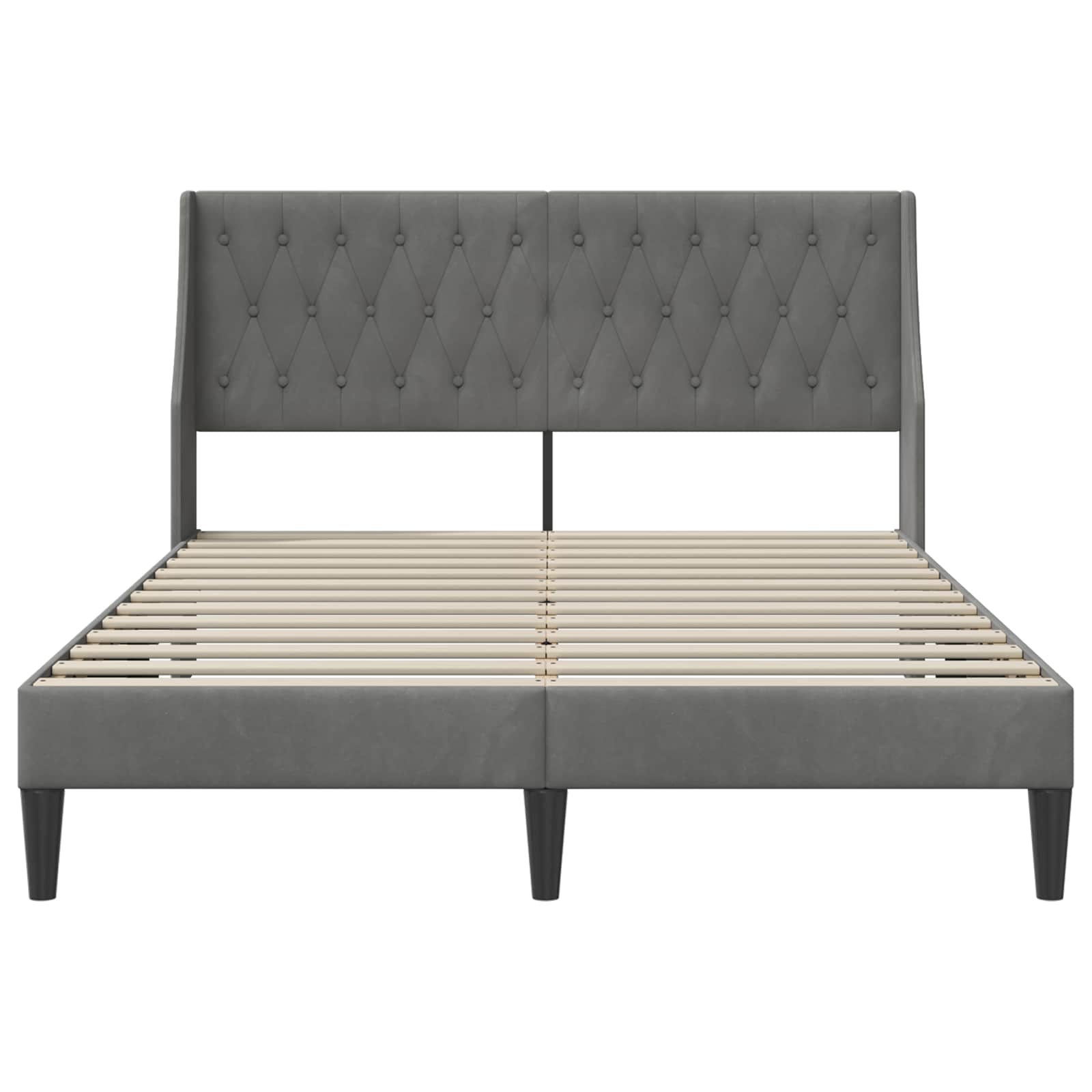 Struttura del letto con testiera Grigio scuro Velluto | homemem39
