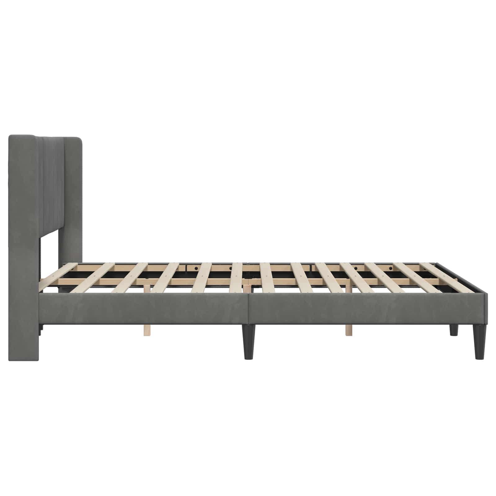 Struttura del letto Grigio Scuro 153 x 203 cm Velluto | homemem39