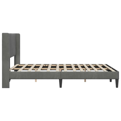 Struttura del letto Grigio Scuro 153 x 203 cm Velluto | homemem39