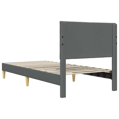 Struttura del letto Grigio Scuro 90 x 190 cm Tessuto | homemem39