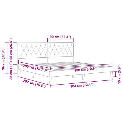 Struttura del letto Grigio Scuro 180 x 200 cm Velluto | homemem39