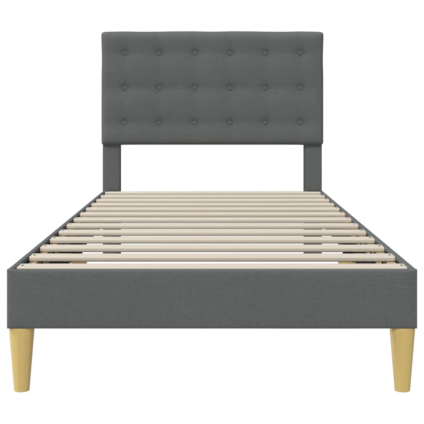 Struttura del letto Grigio Scuro 90 x 190 cm Tessuto | homemem39