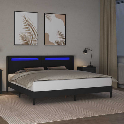 Struttura del letto con testiera Nero 180 x 200 cm Similpelle | homemem39