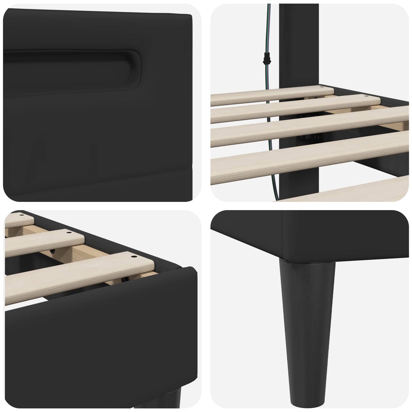 Struttura del letto Nero 180 x 200 cm Similpelle | homemem39
