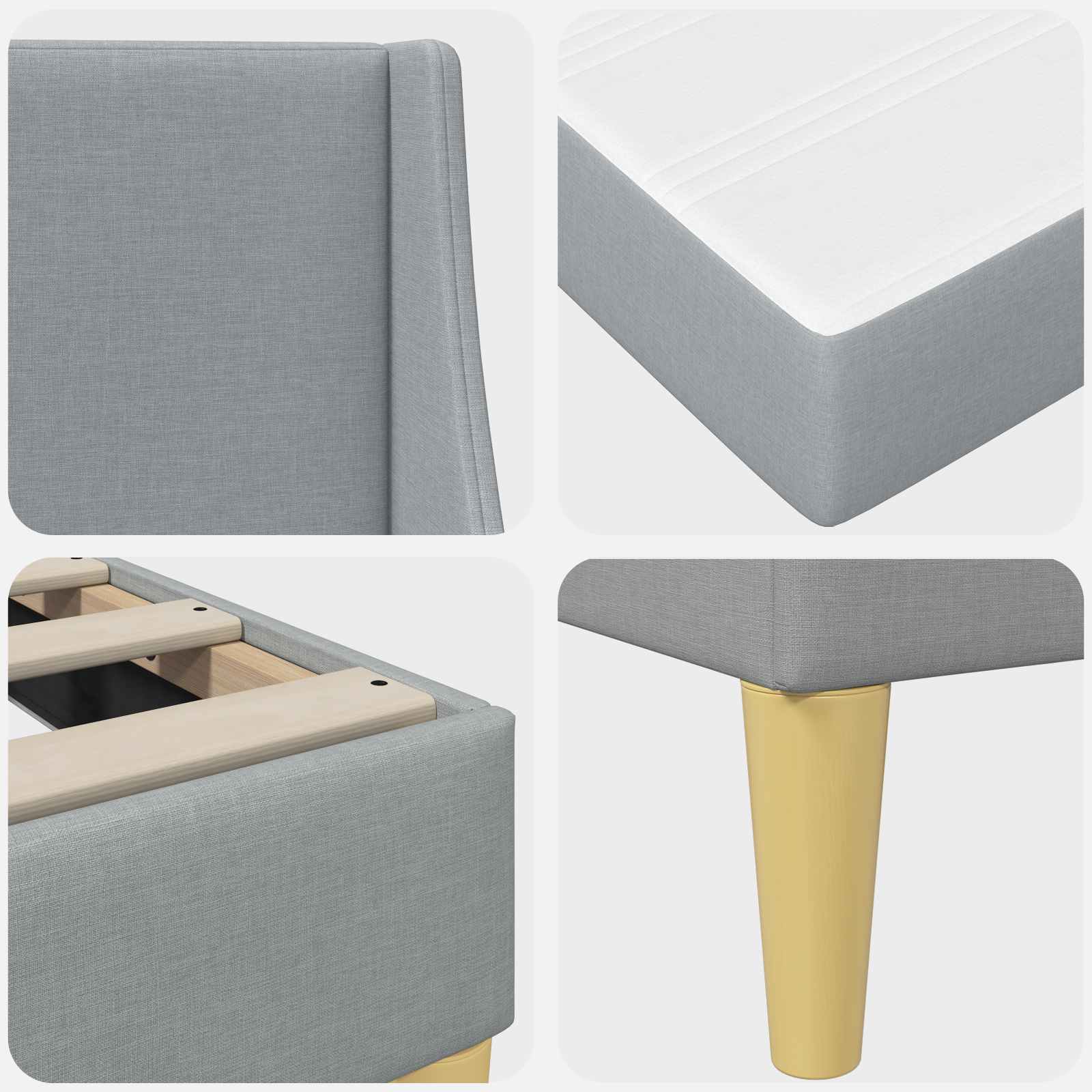 Struttura letto con materasso Grigio chiaro 80x 200 cm | homemem39