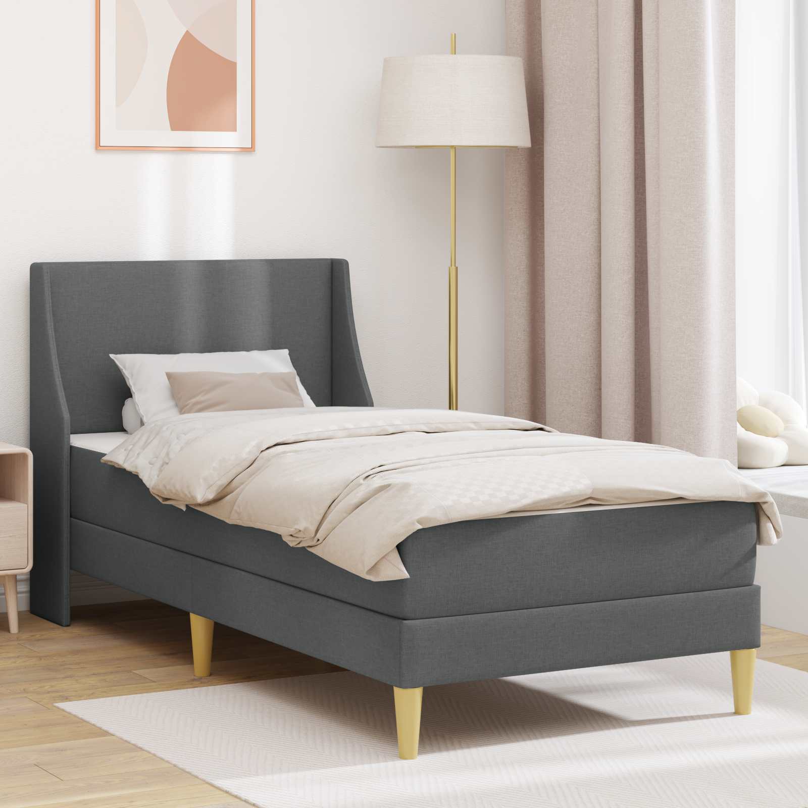 Struttura letto con materasso con testiera Poliestere | homemem39