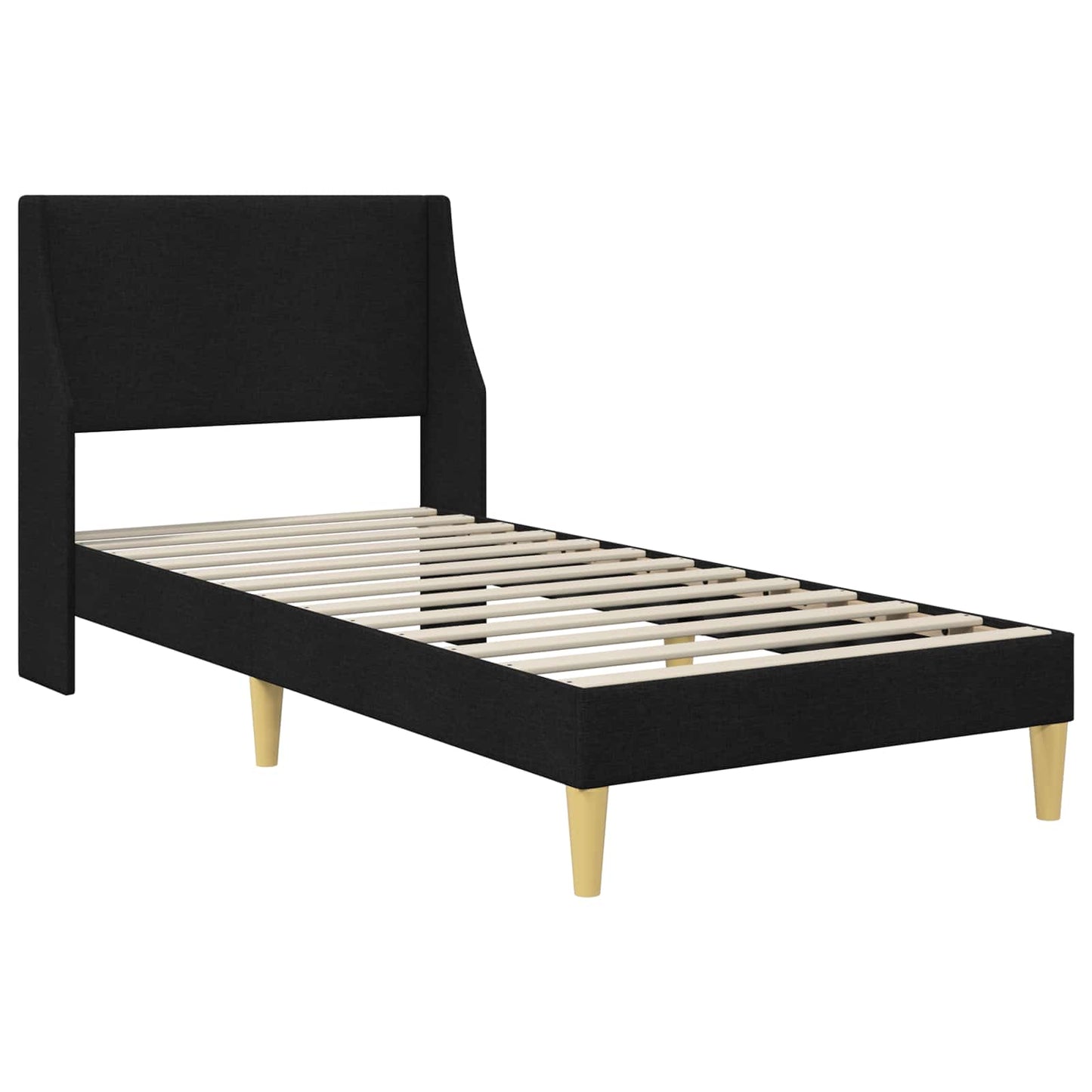 Struttura letto con materasso Nero 90 x 190 cm Poliestere | homemem39