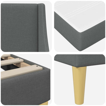 Struttura letto con materasso Grigio scuro 100 x 200 cm Tessuto