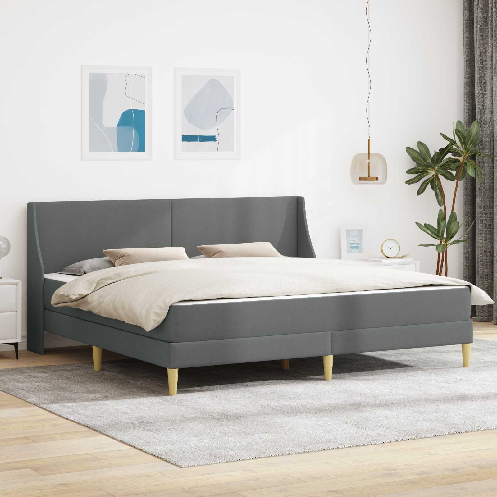 Struttura letto con materasso Grigio scuro 180 x 200 cm | homemem39