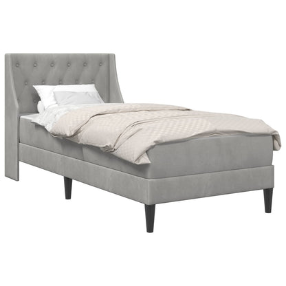 Struttura letto con materasso Grigio chiaro 80 x 200 cm Velluto | homemem39
