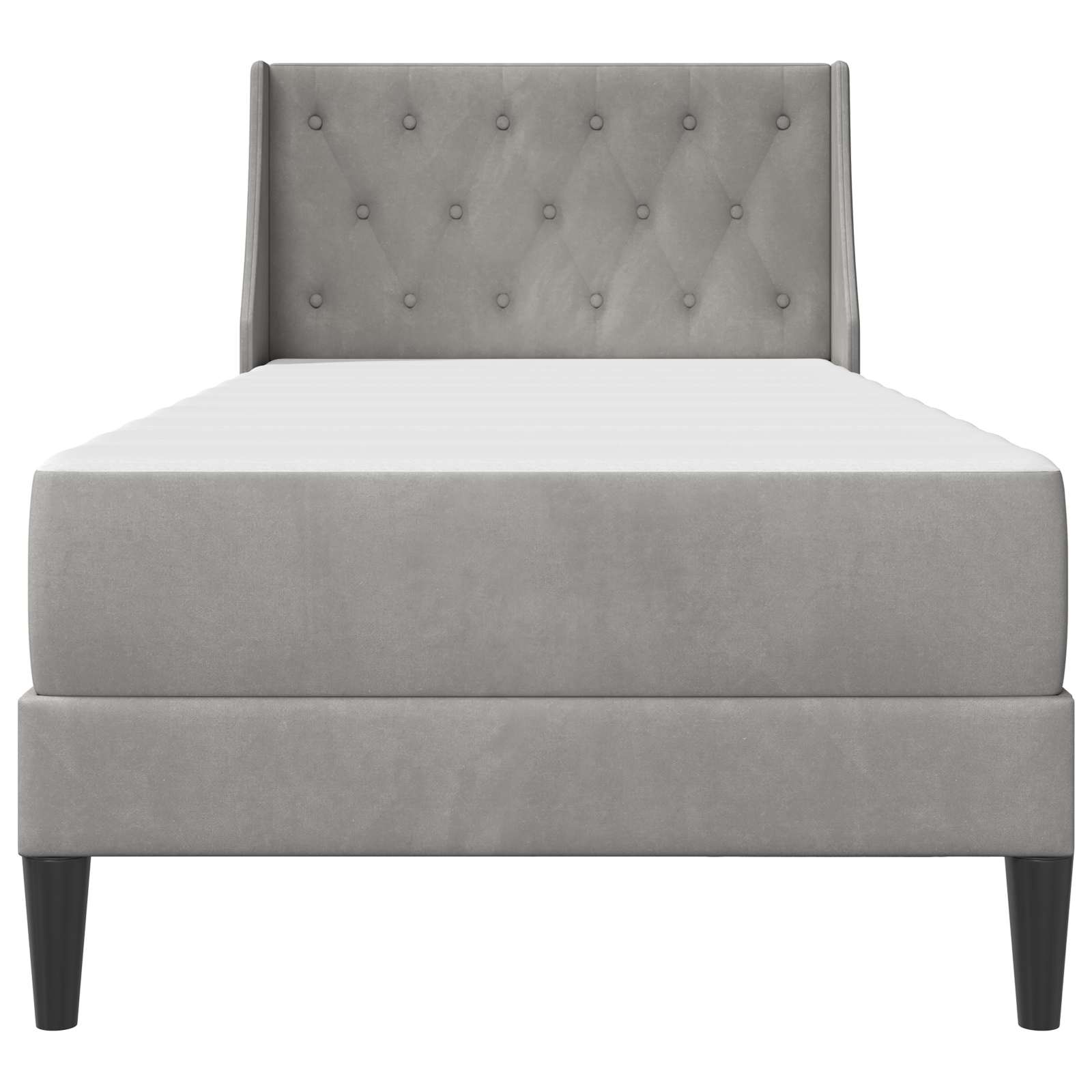 Struttura letto con materasso Grigio chiaro 80 x 200 cm Velluto | homemem39