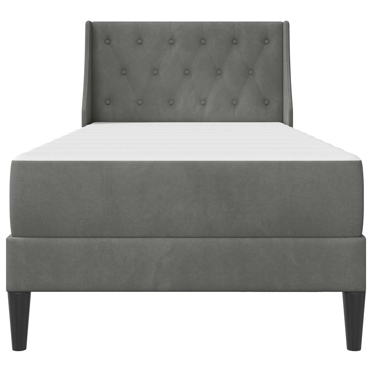 Struttura letto con materasso Grigio scuro 80 x 200 cm Velluto | homemem39
