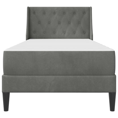 Struttura letto con materasso Grigio scuro 80 x 200 cm Velluto | homemem39
