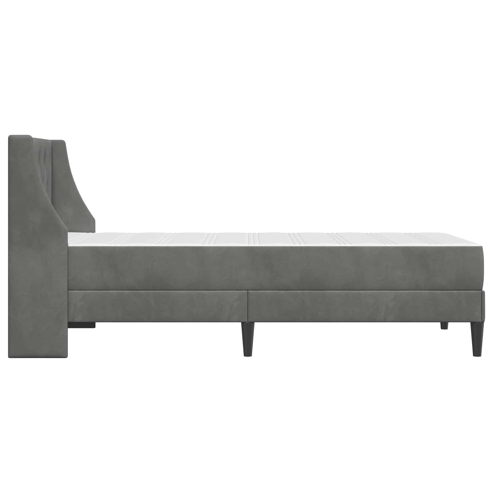 Struttura letto con materasso Grigio scuro 80 x 200 cm Velluto | homemem39