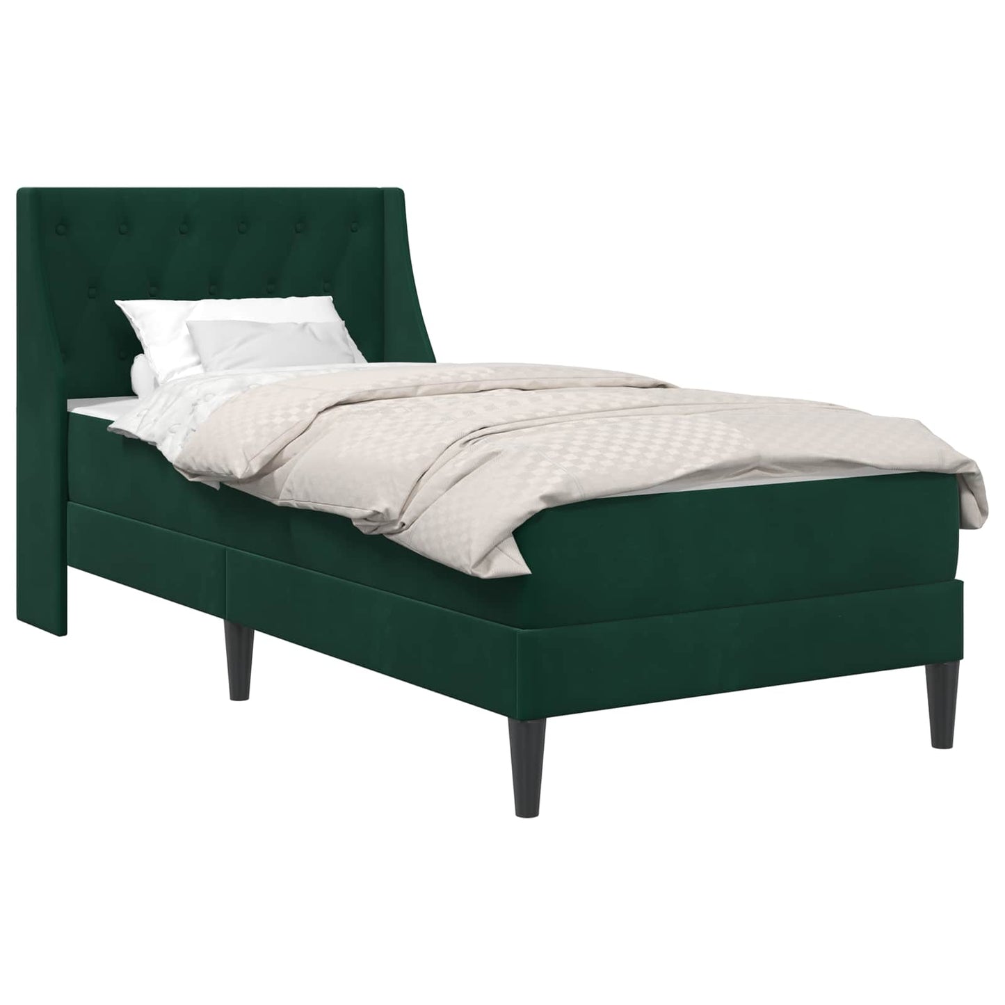 Struttura letto con materasso Verde Scuro 80 x 200 cm Velluto | homemem39
