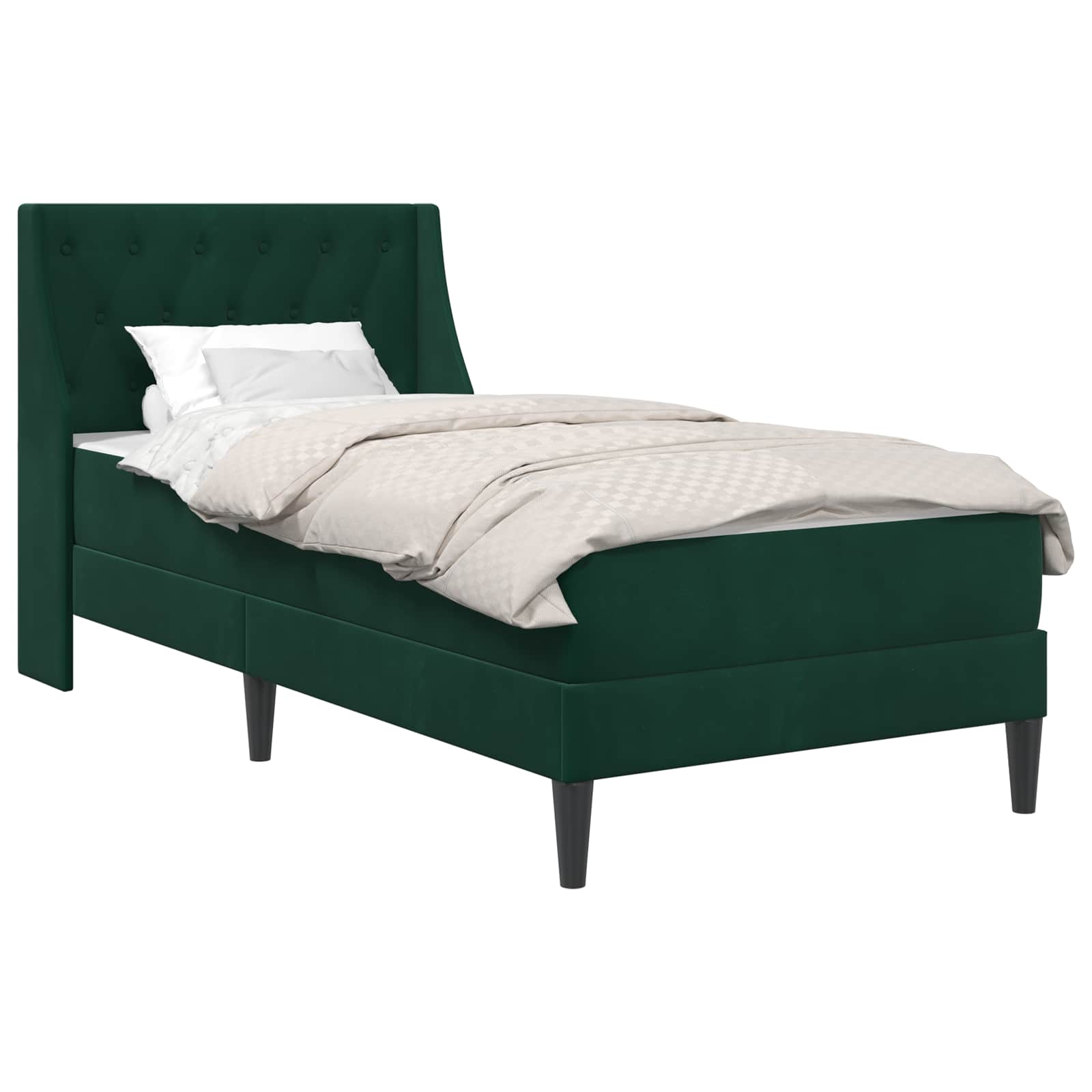 Struttura letto con materasso Verde Scuro 80 x 200 cm Velluto | homemem39
