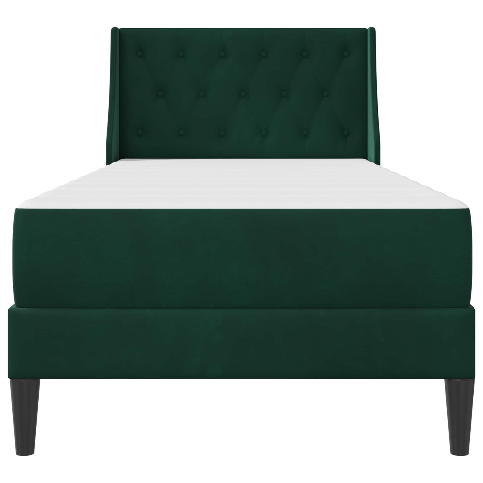 Struttura letto con materasso Verde Scuro 80 x 200 cm Velluto | homemem39