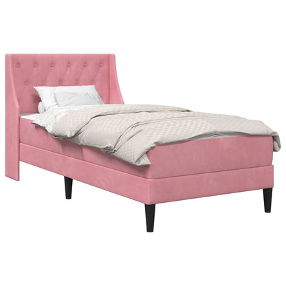 Struttura letto con materasso Rosa 80 x 200 cm Velluto | homemem39