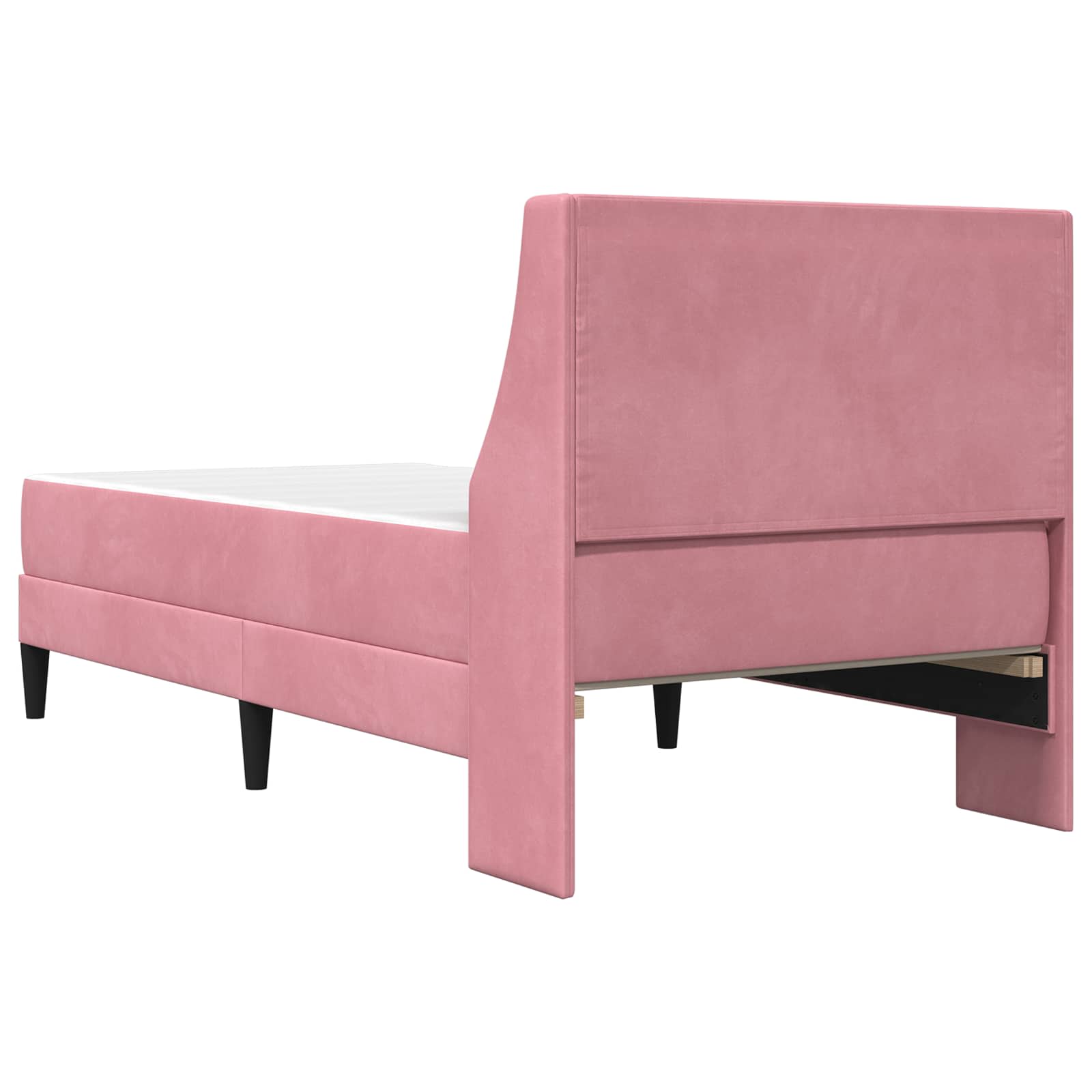 Struttura letto con materasso Rosa 80 x 200 cm Velluto | homemem39