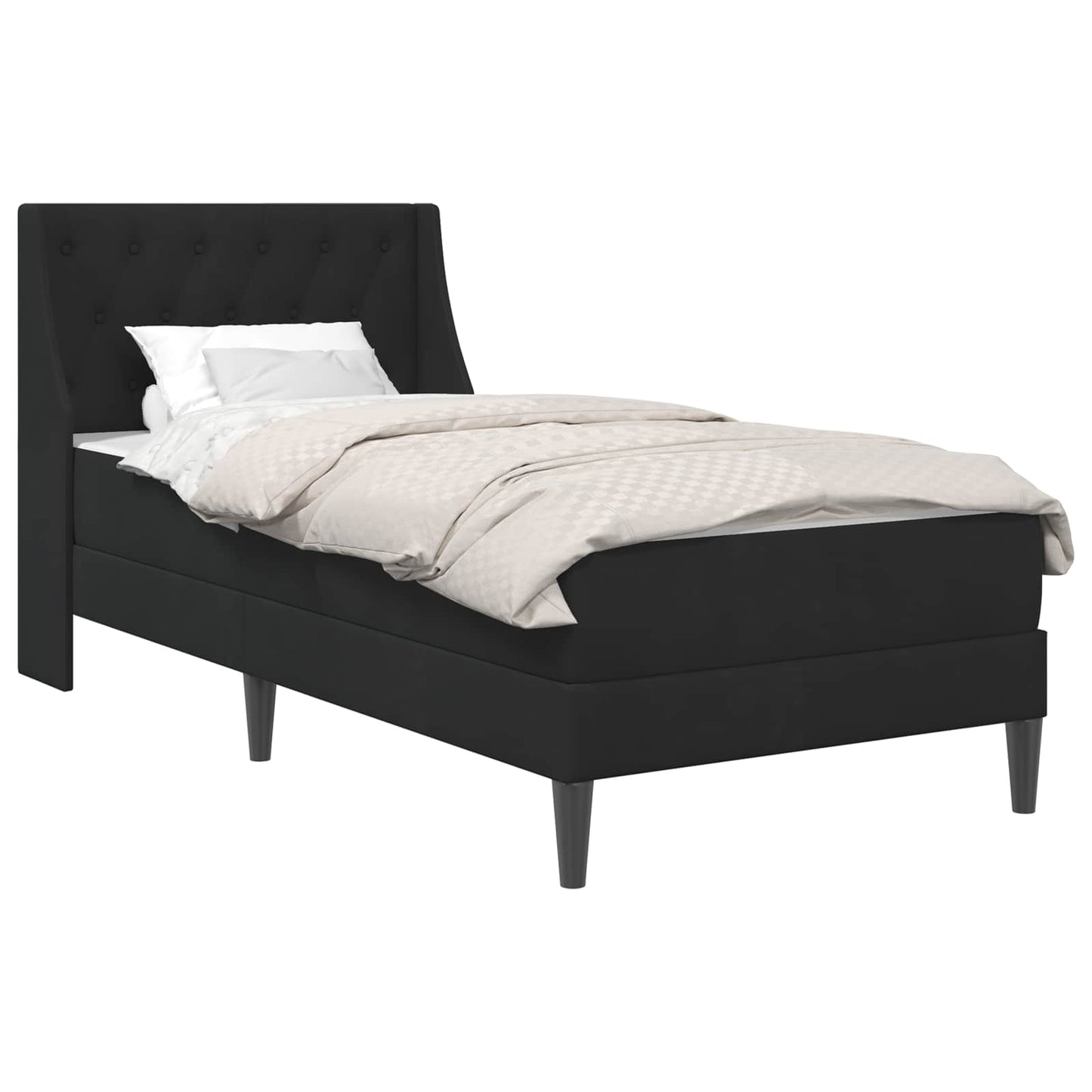 Struttura letto con materasso Nero 80 x 200 cm Velluto