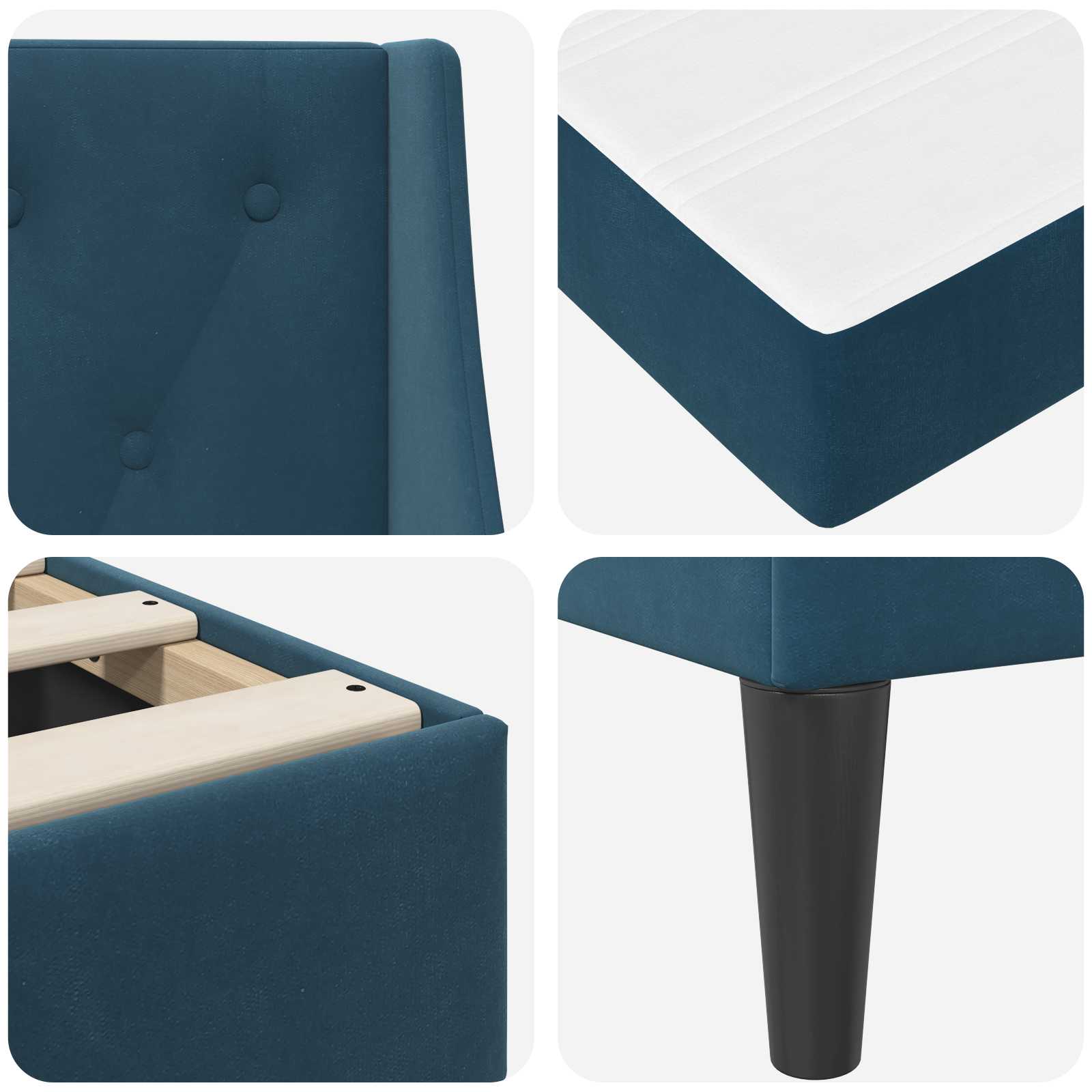 Struttura letto con materasso Blu 80 x 200 cm Velluto | homemem39