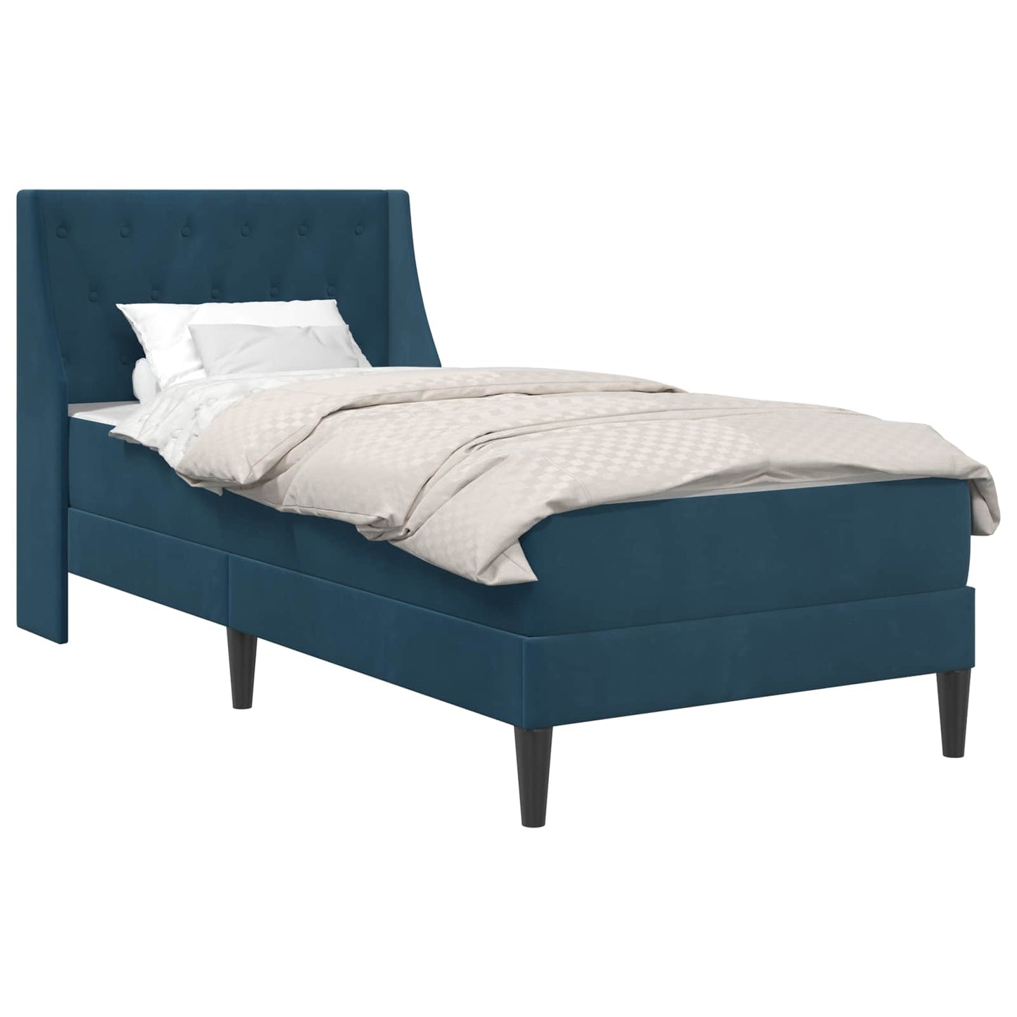 Struttura letto con materasso Blu 80 x 200 cm Velluto