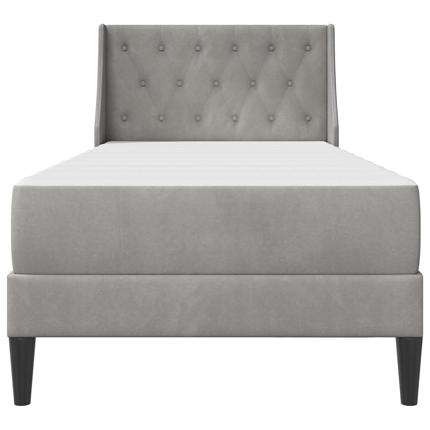 Struttura letto con materasso Grigio chiaro 90 x 190 cm Velluto | homemem39