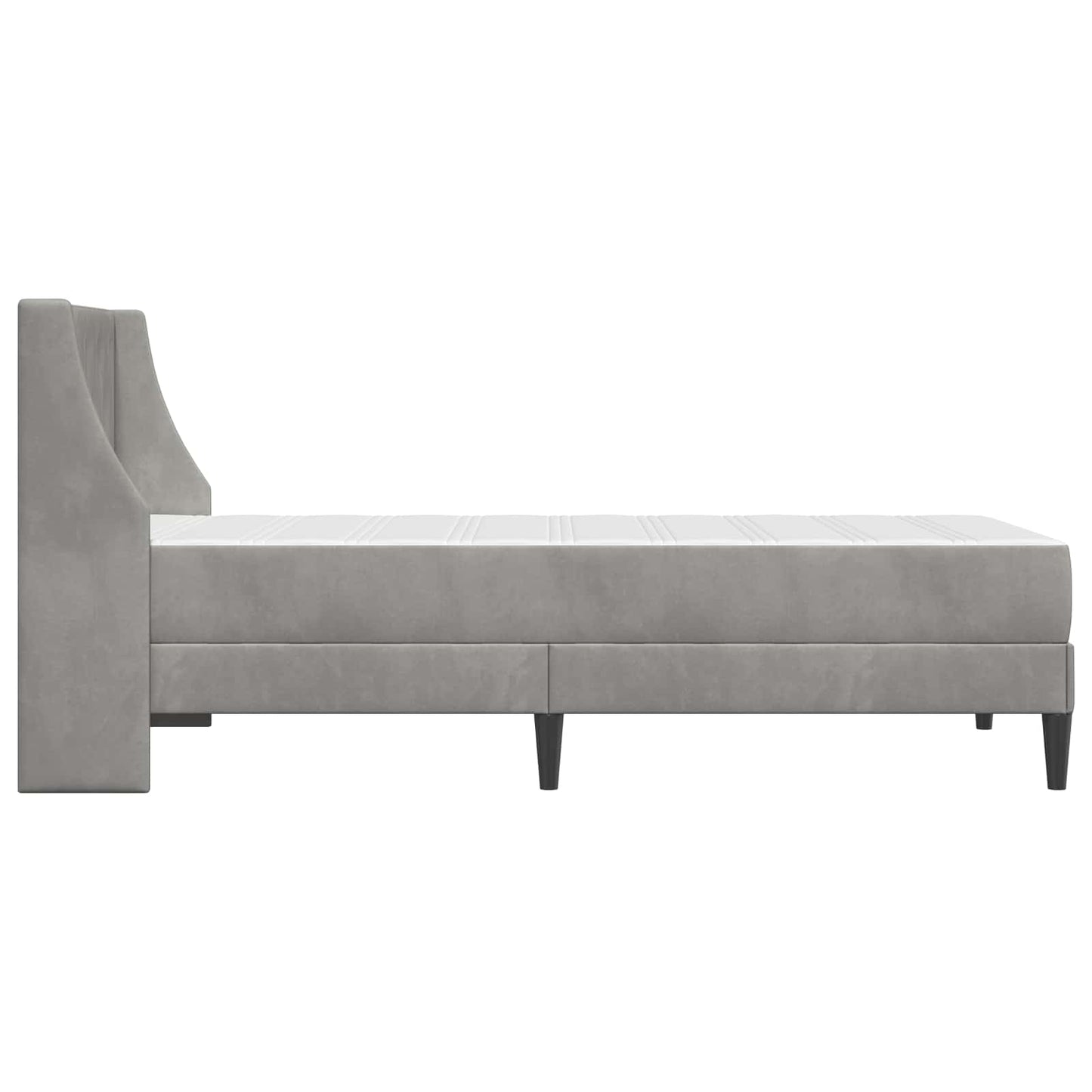 Struttura letto con materasso Grigio chiaro 90 x 190 cm Velluto | homemem39