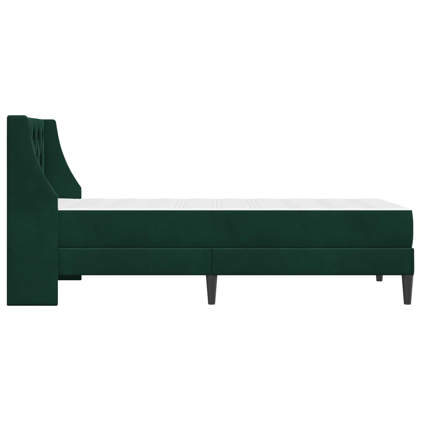 Struttura letto con materasso Verde Scuro 90 x 190 cm Velluto