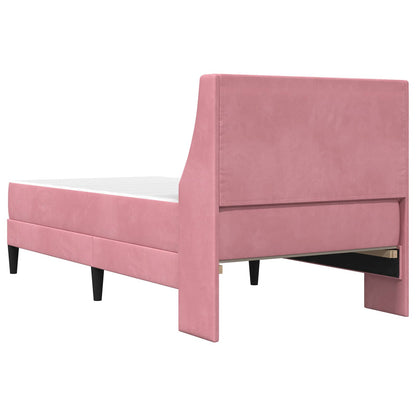 Struttura letto con materasso Rosa 90 x 190 cm Velluto
