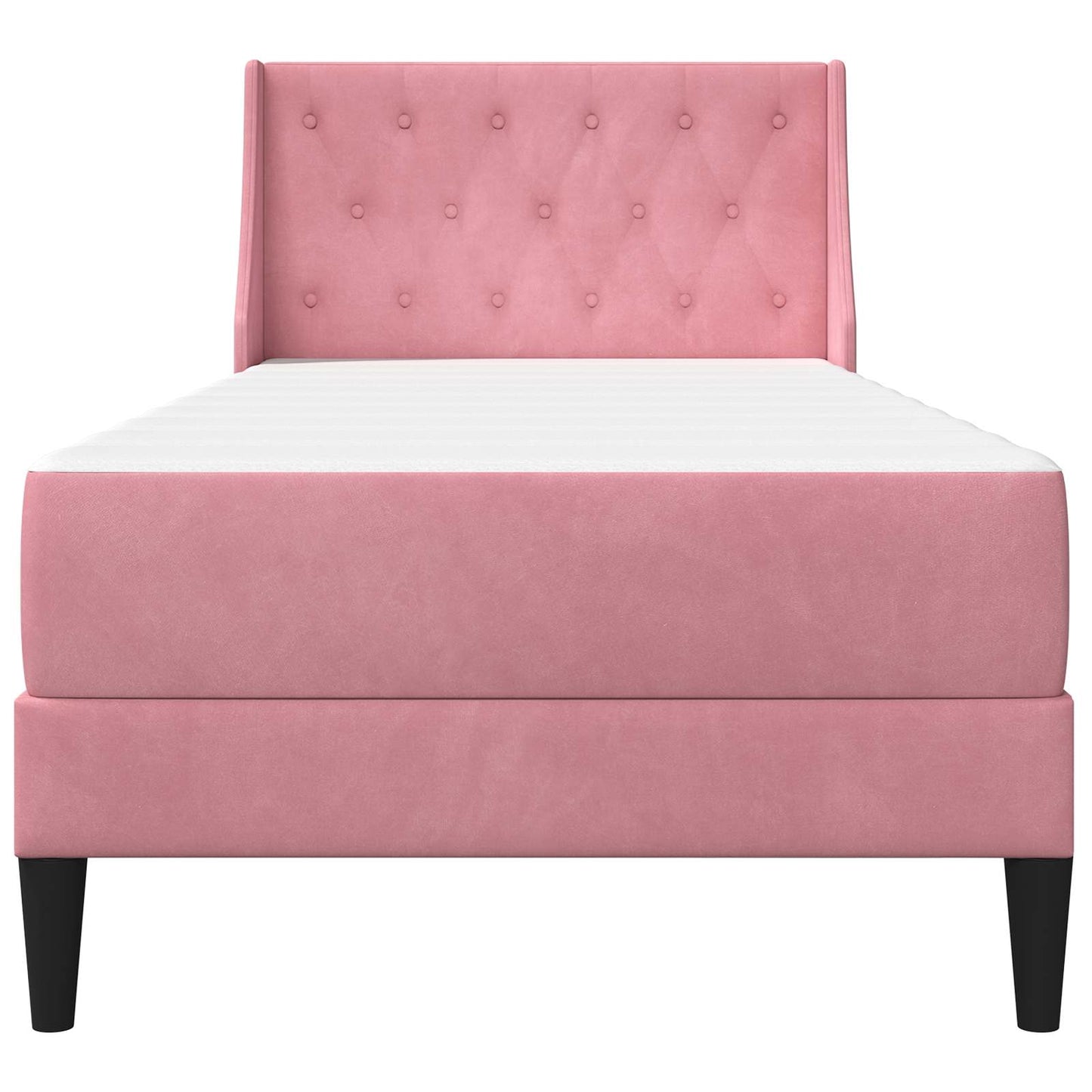 Struttura letto con materasso Rosa 90 x 190 cm Velluto