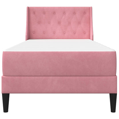 Struttura letto con materasso Rosa 90 x 190 cm Velluto