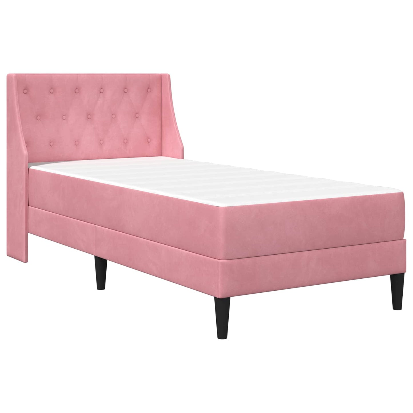 Struttura letto con materasso Rosa 90 x 190 cm Velluto