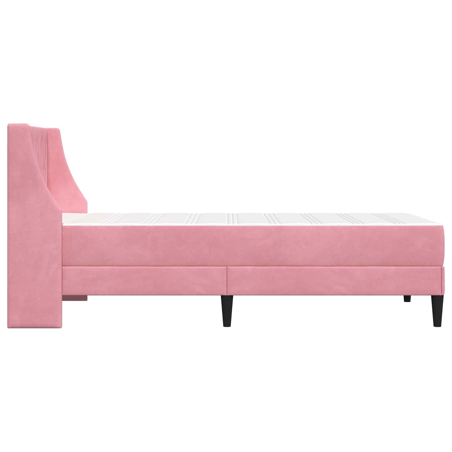 Struttura letto con materasso Rosa 90 x 190 cm Velluto