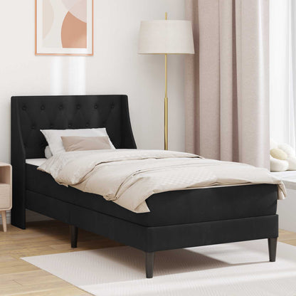Struttura letto con materasso Nero 90 x 190 cm Velluto