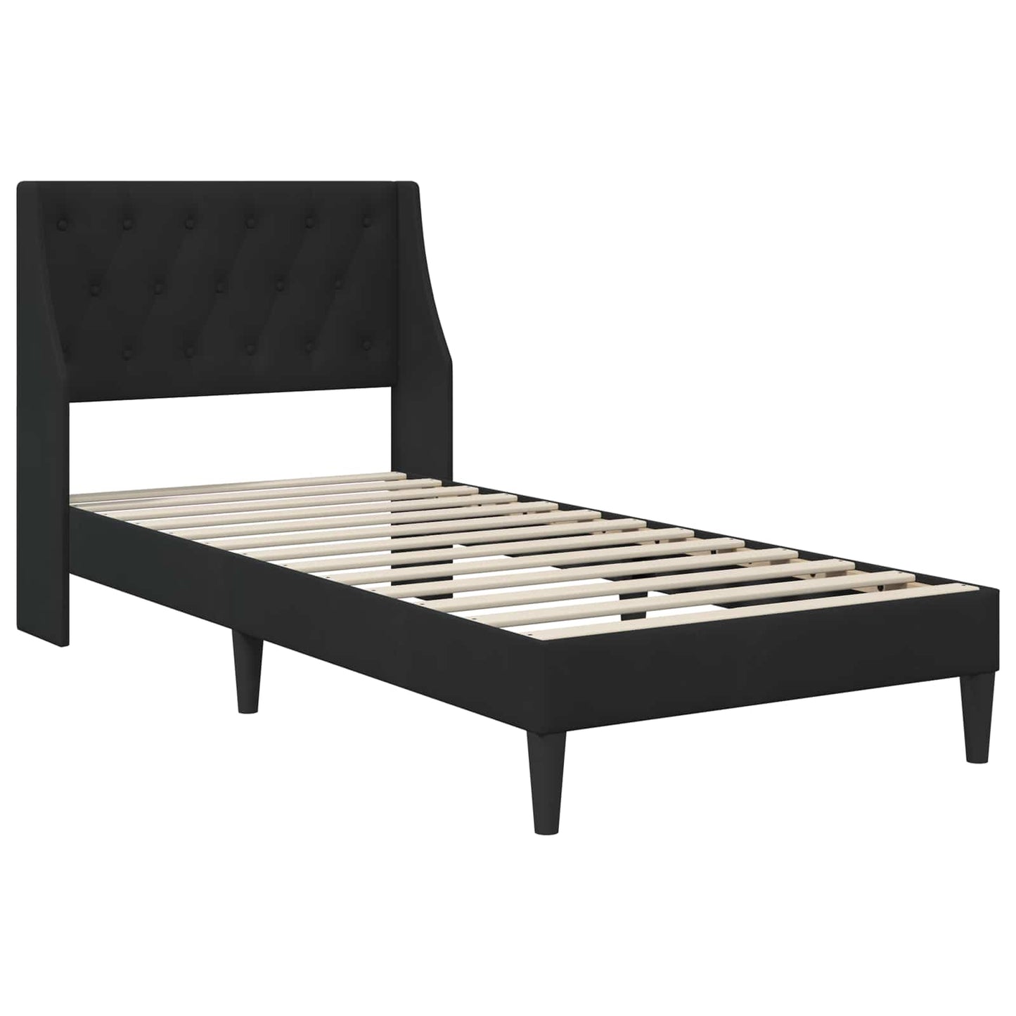 Struttura letto con materasso Nero 90 x 190 cm Velluto