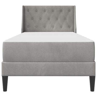 Struttura letto con materasso Grigio chiaro 90 x 200 cm Velluto | homemem39
