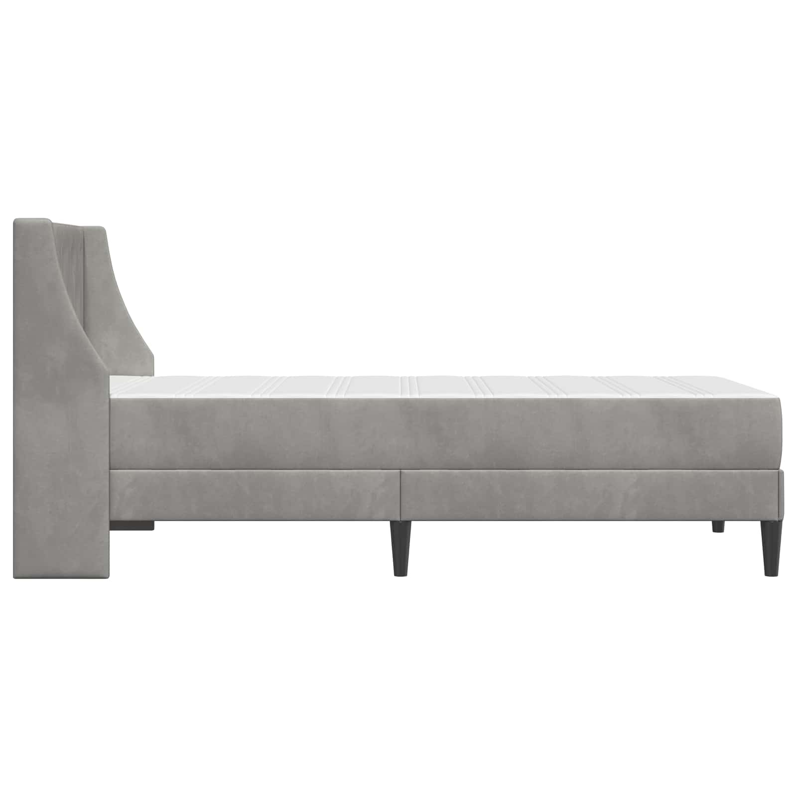 Struttura letto con materasso Grigio chiaro 90 x 200 cm Velluto | homemem39