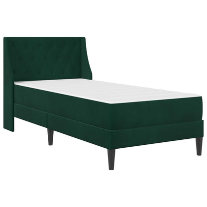 Struttura letto con materasso Verde Scuro 90 x 200 cm Velluto